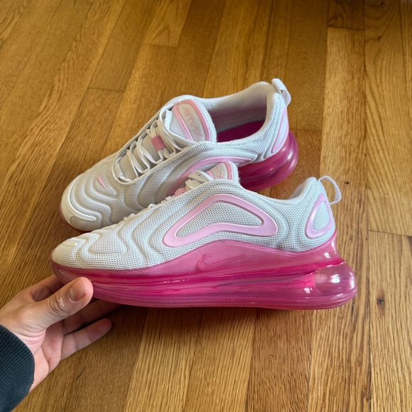 Womens Nike Air Max 720 Pink and White Sneakers - Picture 2 of 8